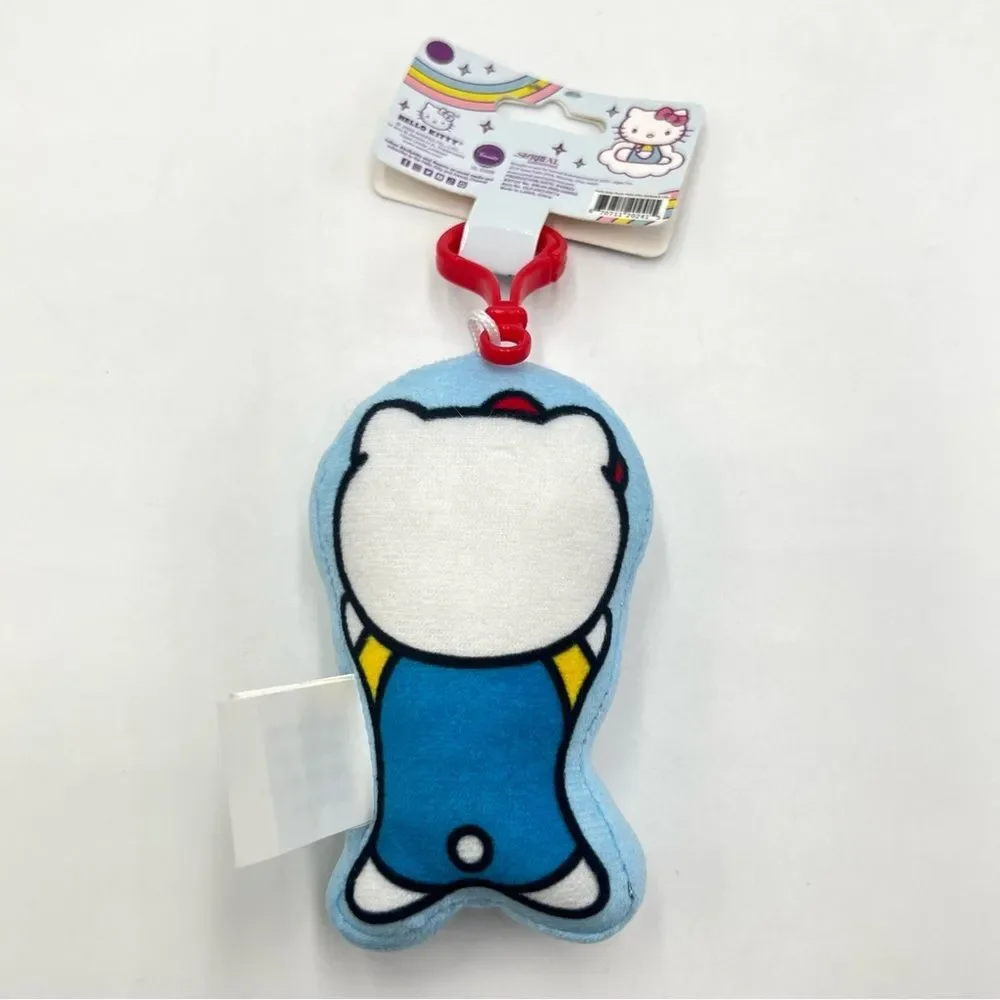 New HELLO‎ KITTY Sanrio Licensed 2023 Cute Plush Backpack Clip Blue Red White